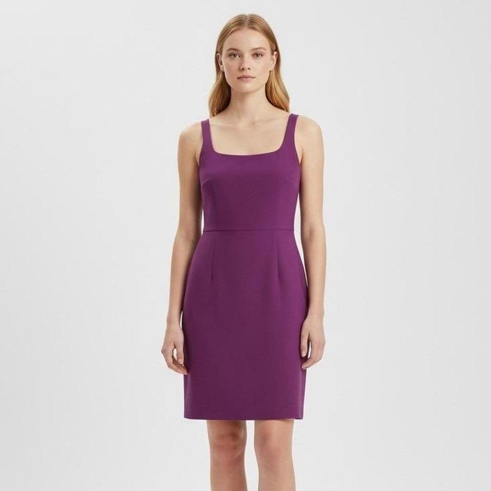 Diane von Furstenberg Purple Square Neck Sheath Dress Size 4